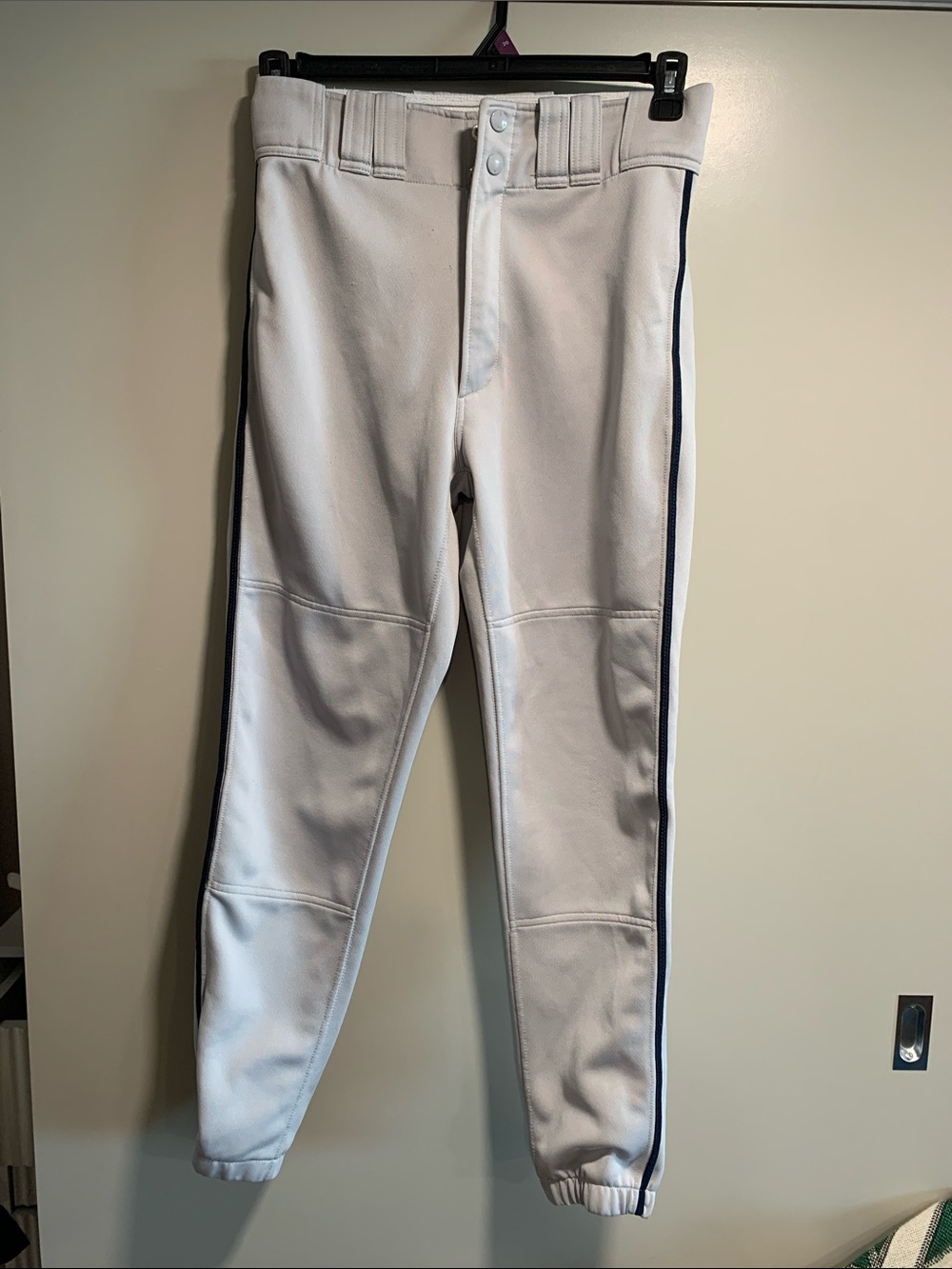 Mizuno Men's White Athletic Baseball Pants with Side Stripe Size Small RN89730